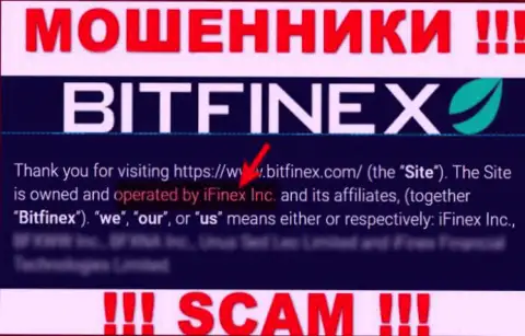 iFinex Inc - это контора, которая управляет интернет махинаторами Bitfinex