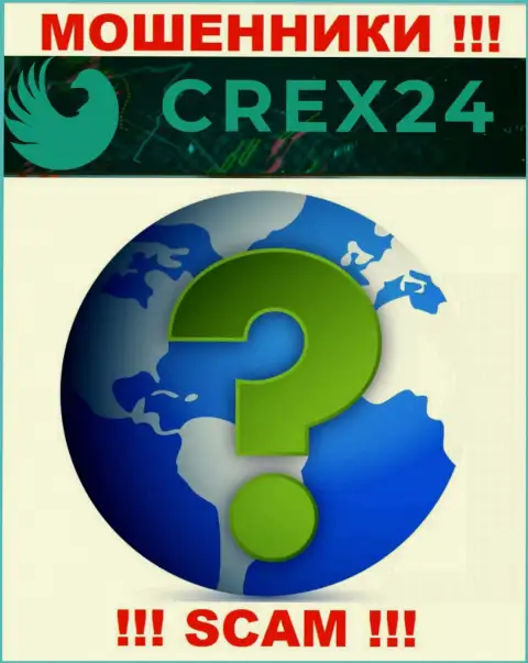 Crex24 на своем ресурсе не представили данные о официальном адресе регистрации - разводят