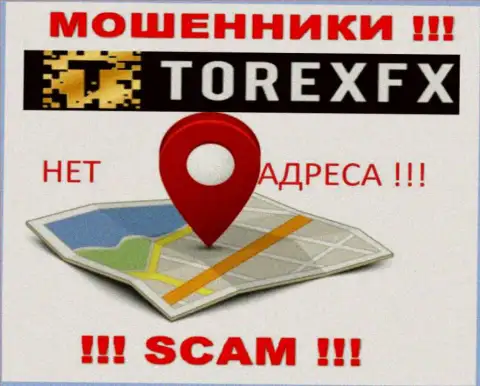TorexFX не указали свое местонахождение, на их сайте нет информации о адресе регистрации