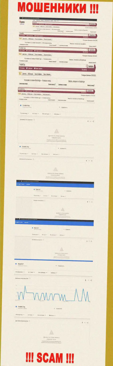 Анализ online-запросов по мошенникам Фора Бет в сети internet
