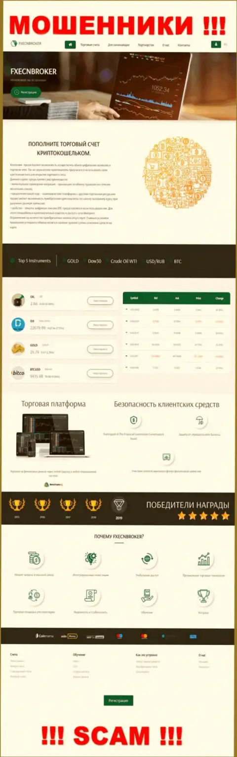 Разбор официального информационного сервиса мошенников ФХ ЕЦНБрокер