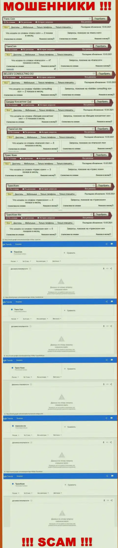 Запросы по internet мошенникам TransCoin
