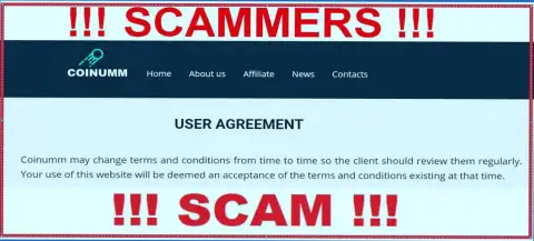 Coinumm OÜ Crooks can change their agreement at any time