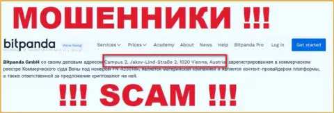 Битпанда ГмбХ - это очередной разводняк, официальный адрес компании - липовый