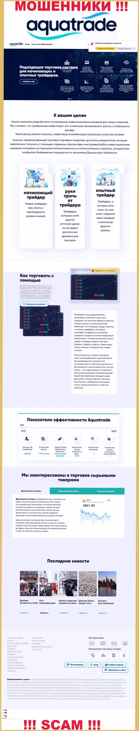 AquaTrade Cc - это онлайн-ресурс мошенников и ворюг Аква Трейд