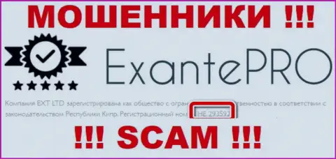 EXANTEPro мошенники сети интернет !!! Их номер регистрации: HE 293592