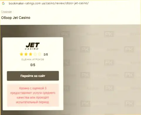 Статья с достоверным обзором Jet Casino