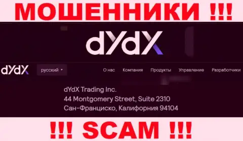 Избегайте сотрудничества с компанией dYdX !!! Представленный ими адрес регистрации это фейк