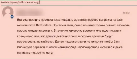 В конторе Bull Traders орудуют интернет обманщики - отзыв клиента