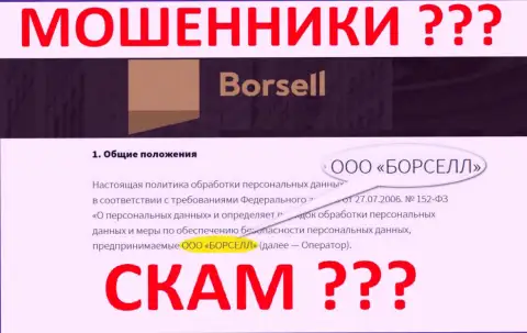 Borsell LLC - это контора, владеющая мошенниками Борселл Ру