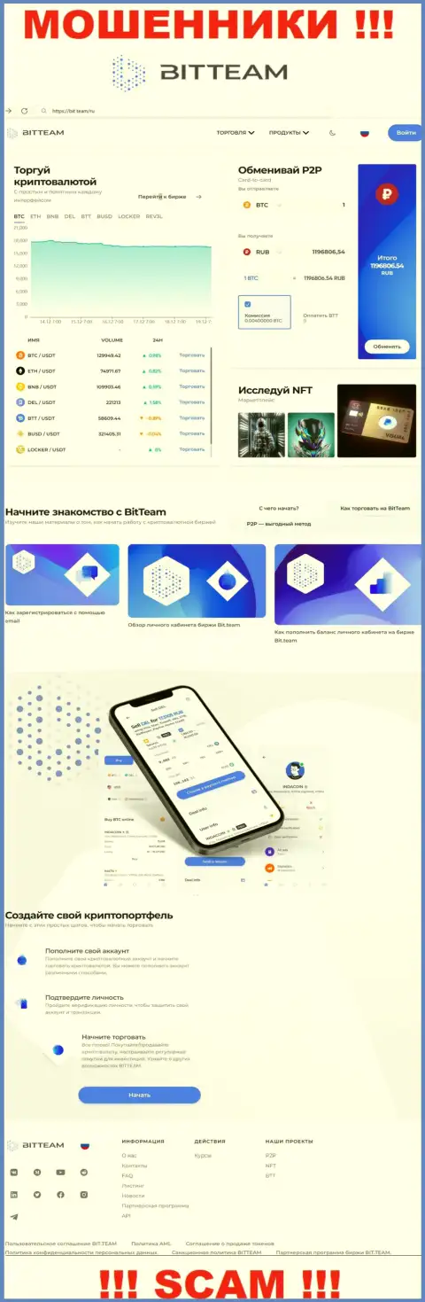 Информационный портал махинаторов Bit Team