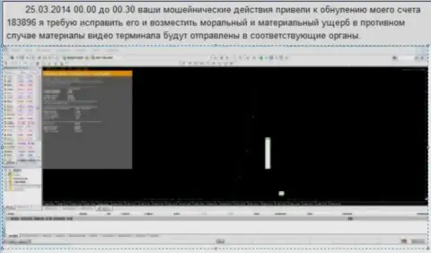 Скрин с доказательством обнуления счета в Гранд Капитал