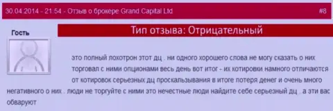 Афера в Гранд Капитал с рыночными котировками валют