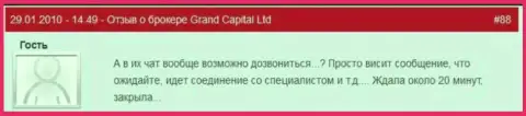 Работа техподдержки в GrandCapital Net никакая